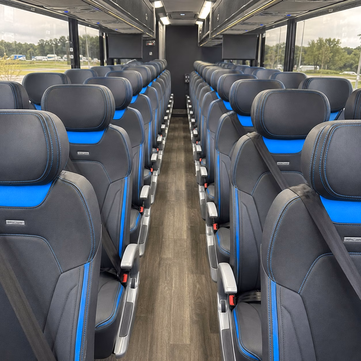 56 passenger charter bus inside